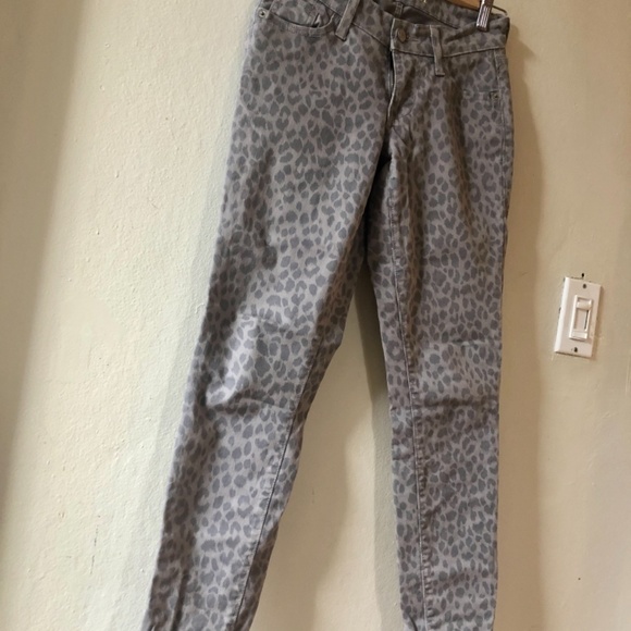 Grey leopard print stretchy skinny jeans - Picture 4 of 5